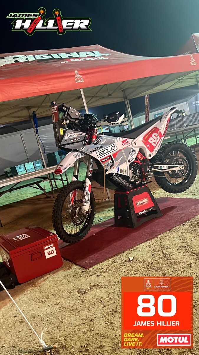 All set up in @motul Original paddock ready for @dakar Rally prologue in the morning. A 13km run to establish start places for Stage 1 on 1st Jan 2023 👌🏻👍🏻

@Motorcyclesolo @OMGRacingUK @ttracesofficial @CardoSystems @dainese @CoUggly 
#DouglasToDakar