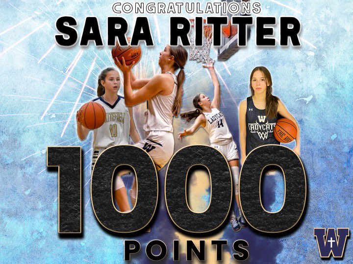 Whitefield Girls Basketball (@whitefield_gbb) on Twitter photo Junior <a href="/SaraRitter14/">Sara Ritter</a> becomes our 2nd player this season to hit 1000 points joining Junior <a href="/aspieker20/">allison</a>
She also joins her older sister, current Assistant Coach, and former Lady Cat <a href="/abbyritter21/">Abby Ritter</a> who is the All-Time leading scorer for Whitefield Academy.
Congratulations Sara! Junior <a href="/SaraRitter14/">Sara Ritter</a> becomes our 2nd player this season to hit 1000 points joining Junior <a href="/aspieker20/">allison</a>
She also joins her older sister, current Assistant Coach, and former Lady Cat <a href="/abbyritter21/">Abby Ritter</a> who is the All-Time leading scorer for Whitefield Academy.
Congratulations Sara!