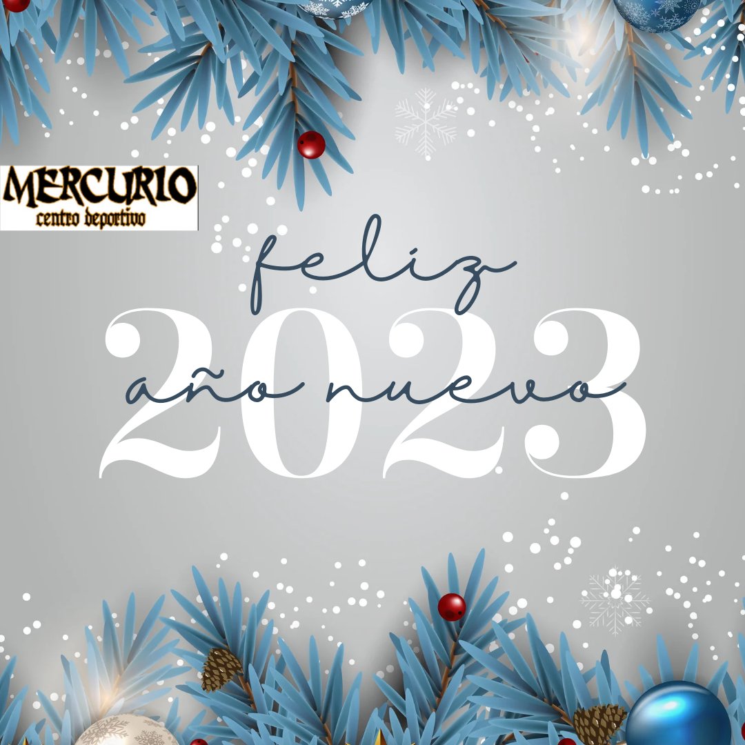 GYMMERCURIO's tweet photo. Feliz 2023.
¡Que tu año esté lleno de amor, felicidad, salud y nuevas aventuras!
Os deseamos el equipo técnico del centro deportivo Mercurio. https://t.co/QX4oee8Fhv