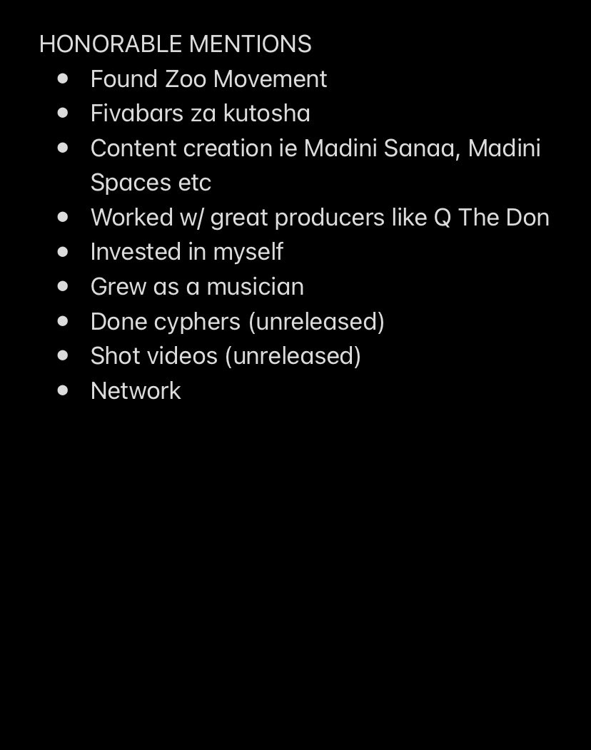 Was consistent with my music career this 2022. Going hard next year.