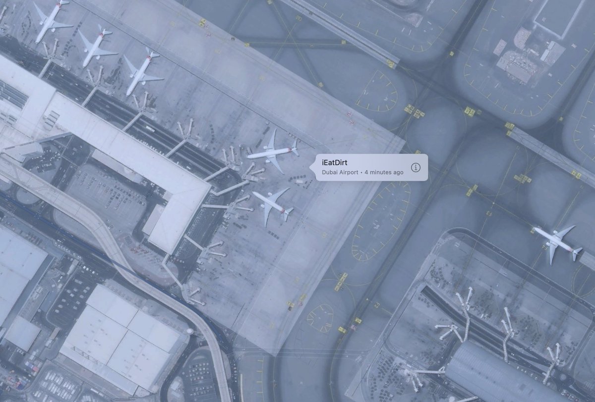 enduranceunion2's tweet photo. @FlySWISS @FlySwiss Update: My iPhone in Seat 21D has moved on to Dubai.  Here is a pic in case you don't have an airport map. :) Any update on when someone is free to check out the seat and return my phone? I'm afraid her energy may be fading... #flyswiss #seat21D #airlinefail https://t.co/KDsmImNDw8