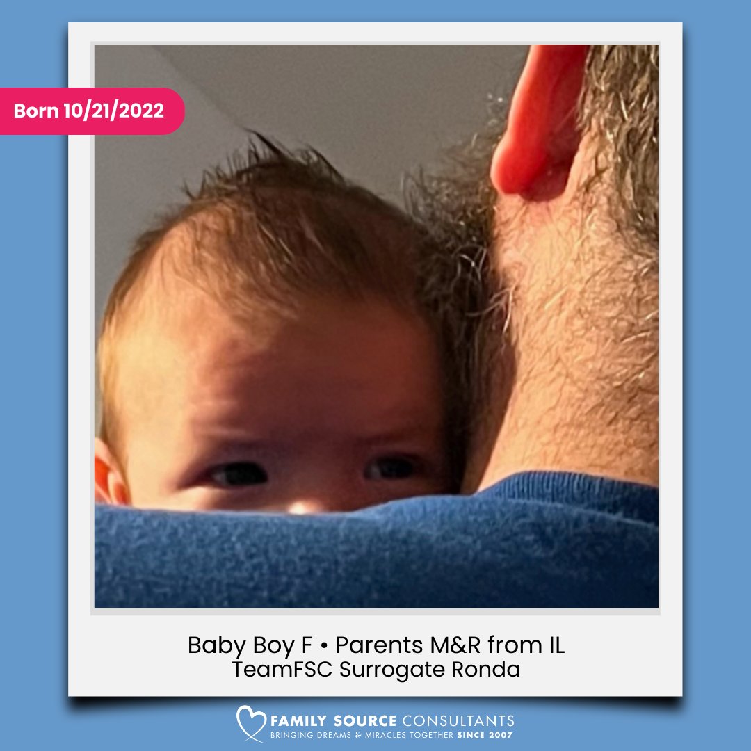 family_source's tweet photo. We absolutely love getting pictures from our families! Parents M&amp;R welcomed their sweet Baby Boy F to the world on October 21, 2022. He was carried by our very own #TeamFSC #Surrogate, Ronda. 🤗

We are so lucky they are a forever member of our FSC family!

#BuildingFamilies https://t.co/1A1WWgsdZc