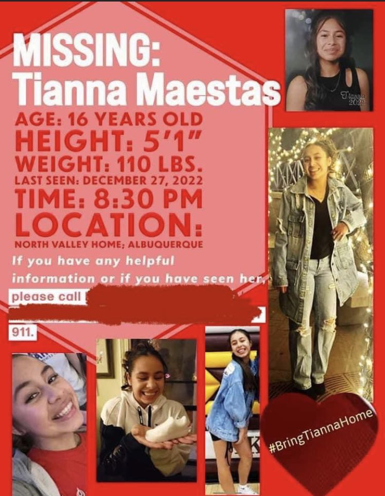 UsaMmiw's tweet photo. 🛑MISSING🛑
TIANNA MAESTAS
Missing from North Valley Home, Albuquerque, NM
Missing since December 27, 2022
#mmiw #mmiwusa #mmiwg #missingindigenouswomen #missingindigenouschildren #findourmissing #findourmissingpoc #albuquerque #newmexico #missingnewmexico #NativeTwitter https://t.co/5SJ7zdpzDd
