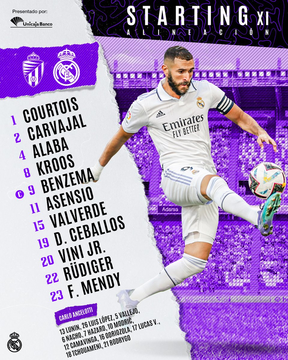 Real Madrid line-up