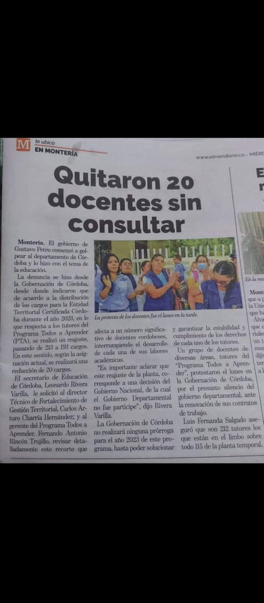 eilynesthersot1's tweet photo. Hacemos un llamado de control político para @RinconferE por la MASACRE LABORAL de 4.200 tutores  @PTA_Colombia  en @GobSucre #SEDSucre. Apersónense de la situación @petrogustavo@agaviriau @Veronicalcocerg @hbayonar @RinconferE @hectorolimpo @NoticiasCaracol @NoticiasRCN https://t.co/JMJA82uz8h