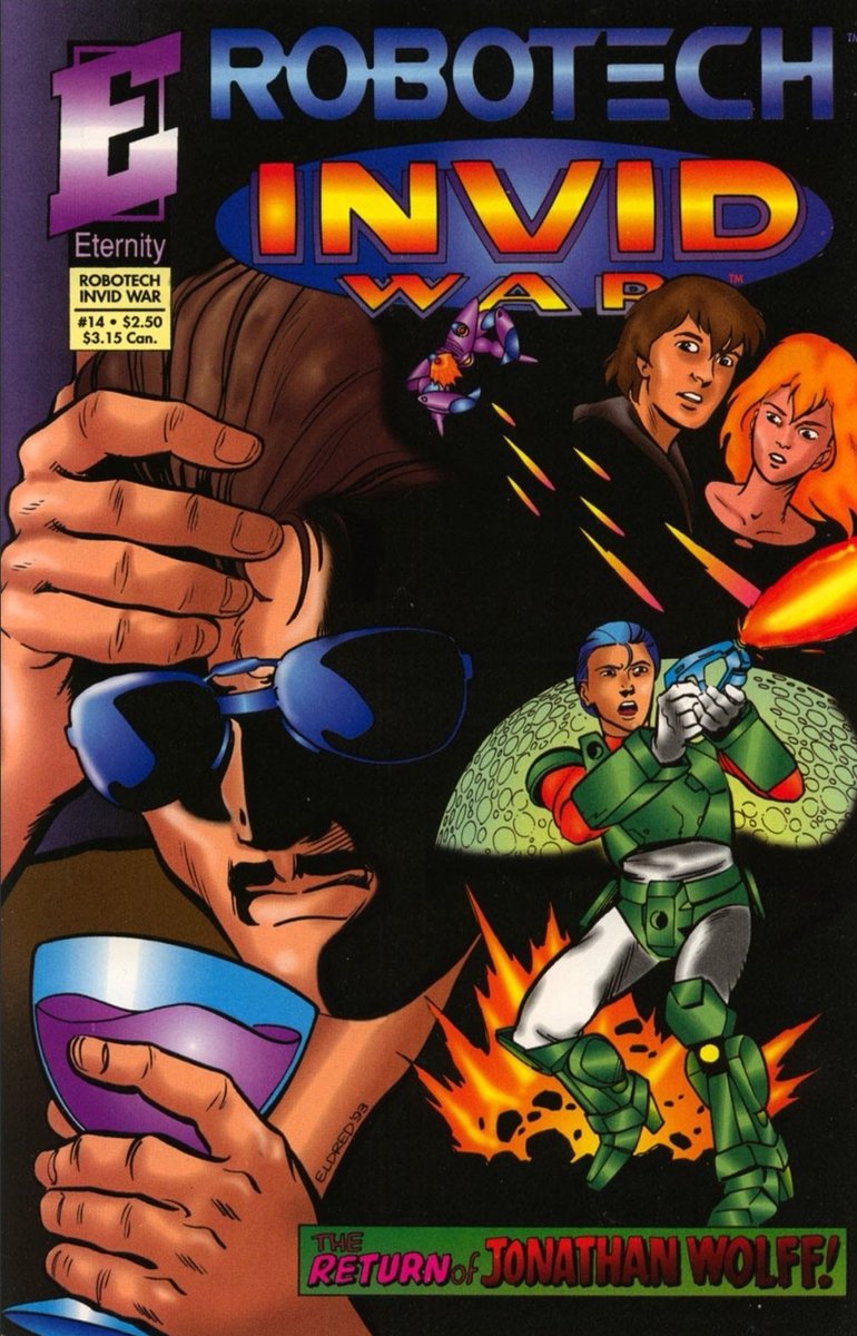ComicsRobotech's tweet photo. INVID WAR #14
"After the Eulogy"
Story by Bill Spangler
Art by Tim Eldred &amp; Anthony Carpenter
Eternity Comics, May 1993
#Robotech #RobotechComics #TimEldred #InvidWar #RobotechNewGeneration https://t.co/cpxSaNj62m