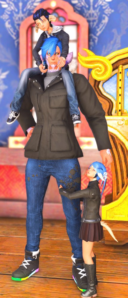 Yeah, Rex got kids. Due to being in a relationship with his dearly beloved Erenville, they can't have children due to obvious reasons. So Rex found 2 orphans in Terncliff and took them in.
Meet Akira and his sister Rei