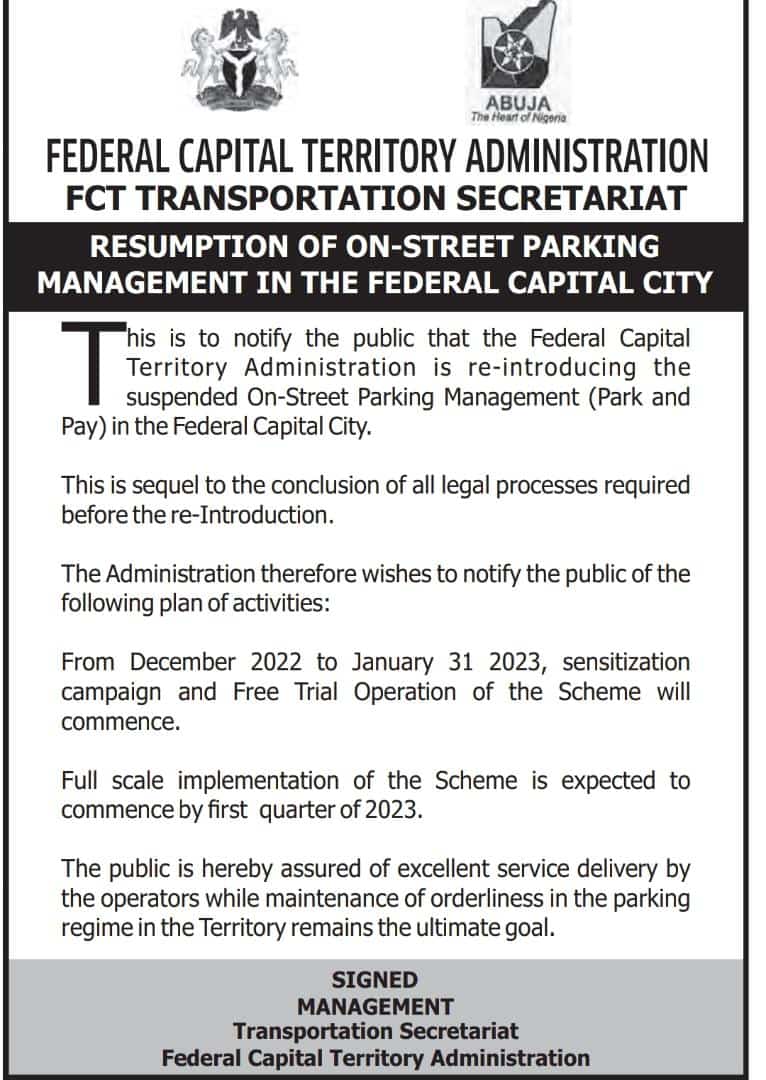 abujainc's tweet photo. For those wondering about the park and pay that is relaunching in Abuja.

See the newspaper excerpt 👇👇👇 https://t.co/0Z5mJaOvmy
