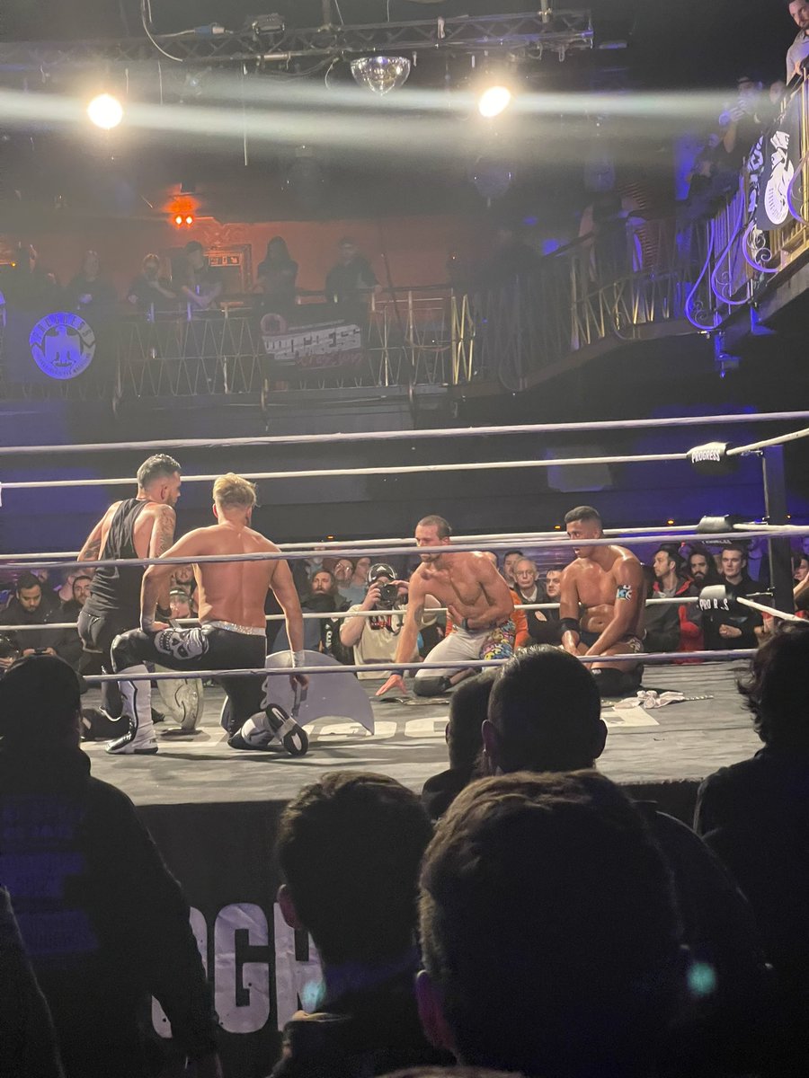 jrg1990's tweet photo. WHAT A MATCH!! Not one single person in this room is sat down. 

AND STILL: The Greatest Team @PureTKC and @ChuckMambo: SUNSHINE MACHINE!! 

@EddieDennis1986 and @MandrewsJunior award them the Shields and the two teams hug it out. 

INCREDIBLE!!

#Unboxing5 https://t.co/uOOlwFKJhc