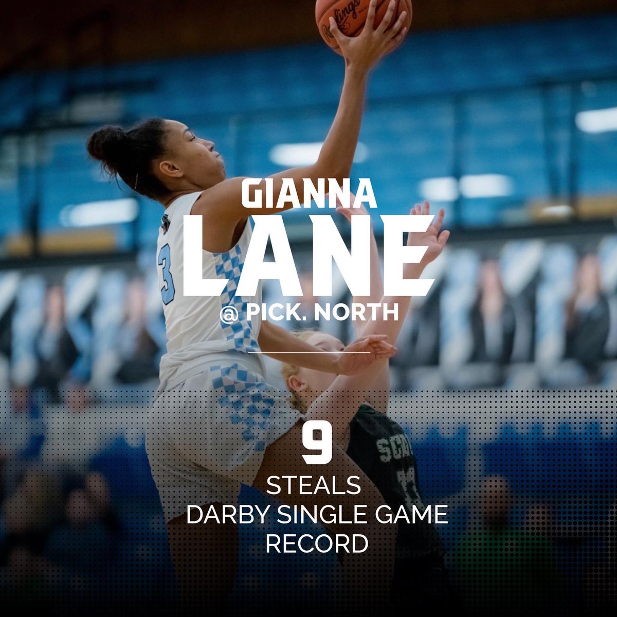 Individual stat highlights and Darby Single Game Records to share from our win @ Pickerington North on Dec. 28th!

Ashley Powers
 • 22 pts, 8 rebs, 14-15 from FT line
 • Darby Single Game Record: 14 FTM

Gianna Lane 
• 19 pts, 7 rebs, 9 stls
• Darby Single Game Record: 9 Stls