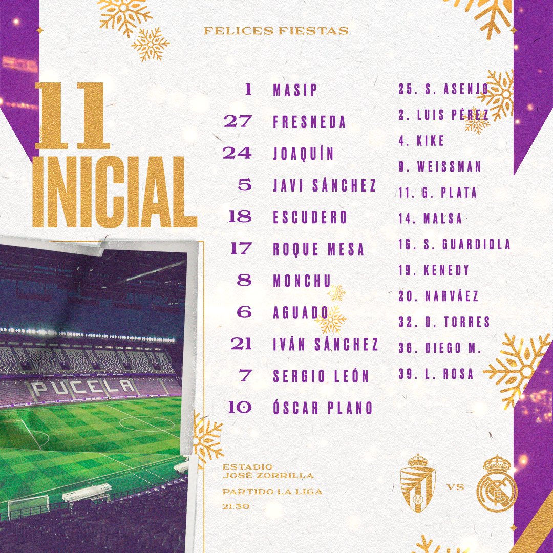 Real Valladolid line-up