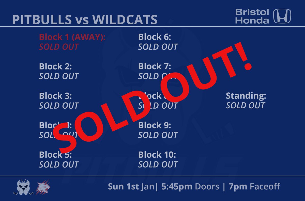 BristolPitbulls's tweet photo. You’ve done it again! Sunday’s M4 Derby is SOLD OUT! Let’s make The Pound louder than it’s ever been before! https://t.co/rSv5mqI7R1