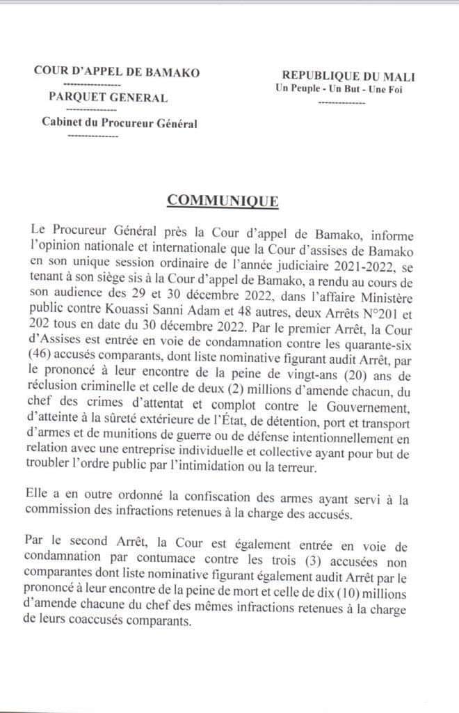 HamadiDicko5's tweet photo. 🛑Affaire 46 Soldats Ivoiriens : Le verdict est tombé.👇👇 https://t.co/diDnQc1wKU