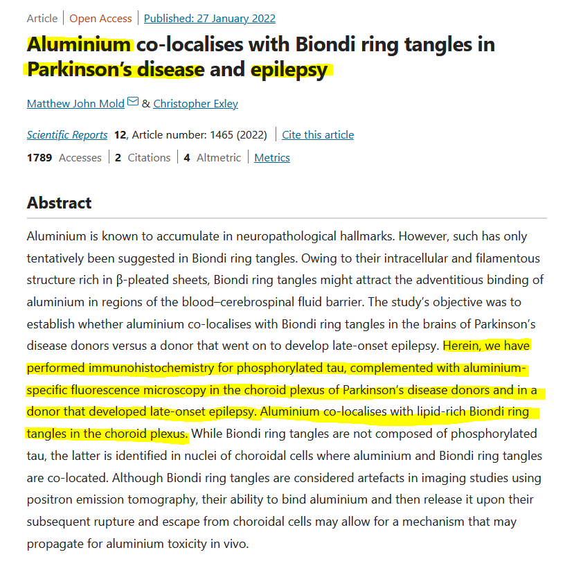 water_silica11's tweet photo. Compelling connection between #Aluminum and #Parkinsons and #eplilepsy, published in nature (https://t.co/Eauama30Xx)
Aluminium detox should be included in treatment protocol for these diseases, as well as #Autism and #Alzheimers https://t.co/8PHdCK5NhB