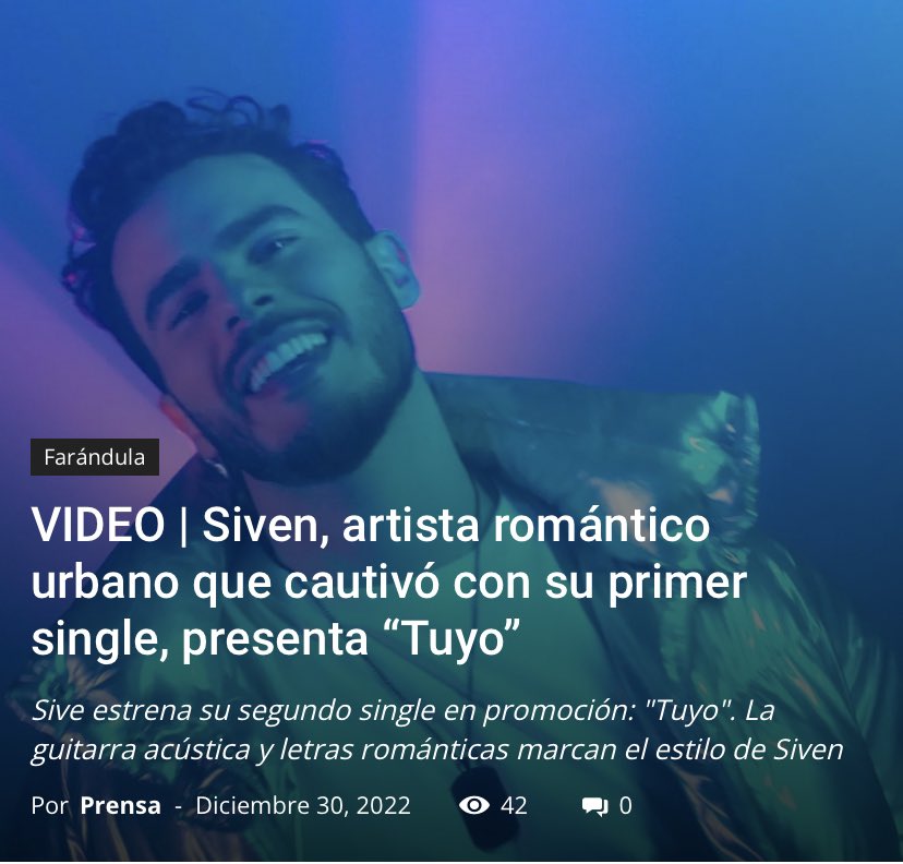 ZuritaInformada's tweet photo. ATENCIÓN AQUÍ PUBLICACIÓN ‼️
#PrensaenLinea
#ApoyoValioso
#Siven
#Cantante
#Autor
#RomanticoUrbano
#Single
#TUYO
#EldiariodeZurita
#LZuritaInformada #CoctelDeEstrellas #AquiVuelanPlumas #ReporteroFantasma
#LaureldeOroChile
@siven_oficial
https://t.co/Ag7x2JfnLc https://t.co/cHGgXhJ7Es