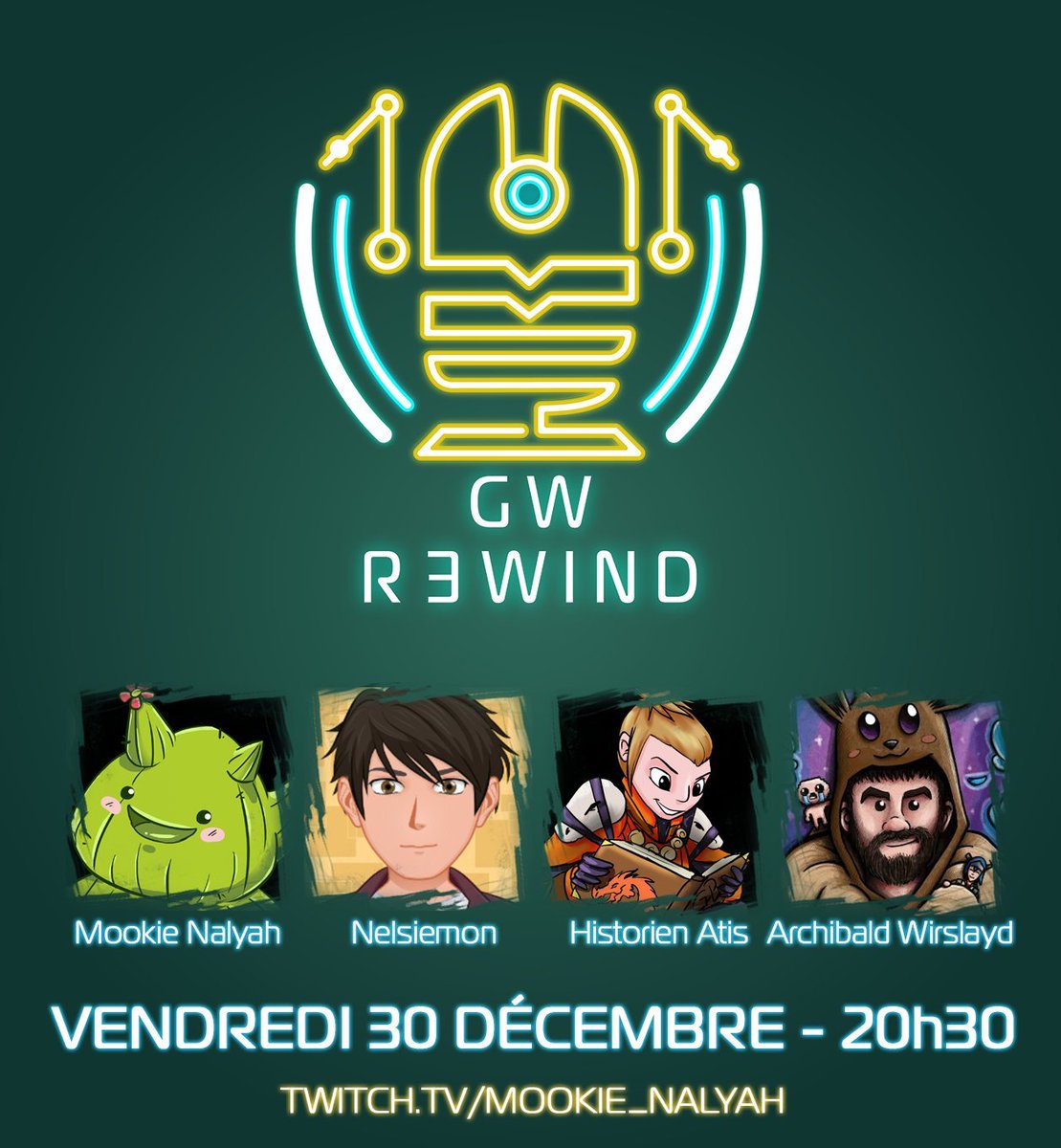 MookieNalyah's tweet photo. Le dernier #GWRewind de l'année, c'est maintenant sur https://t.co/2L8b17njdN en compagnie de @NACNelsiemon @HistorienAtis et @Wirslayd !

#GuildWars2 #GW2 #Podcast https://t.co/wa1EqpTalW