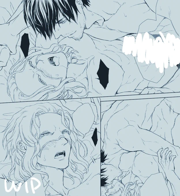 あぜえめ漫画進捗…絵面がいろいろ酷い💦仮面を付けさせたまましたいアと外したいエのお話でっす 