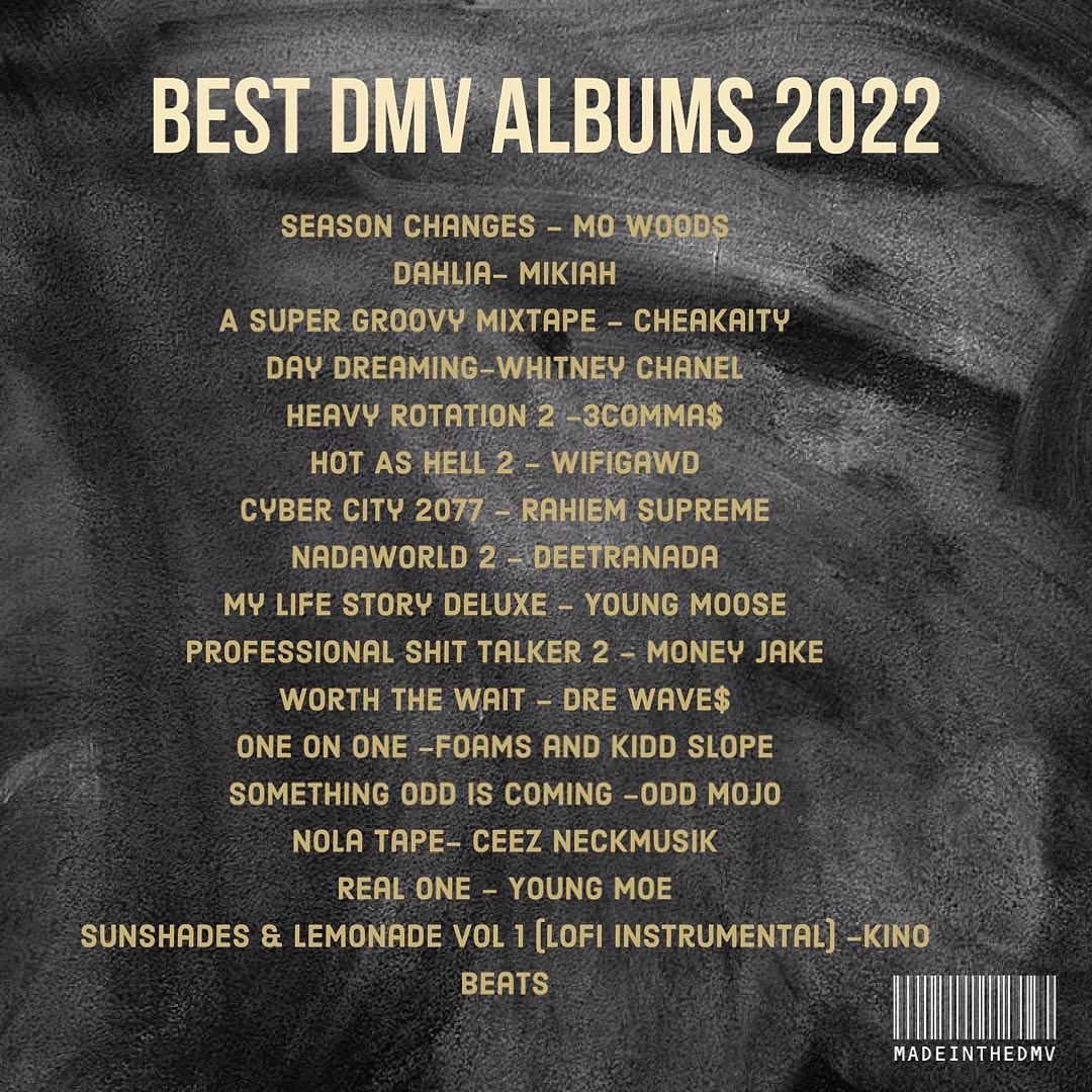 madeinthedmv's tweet photo. DMV Best Albums 2022 https://t.co/xkpIUPjOZv