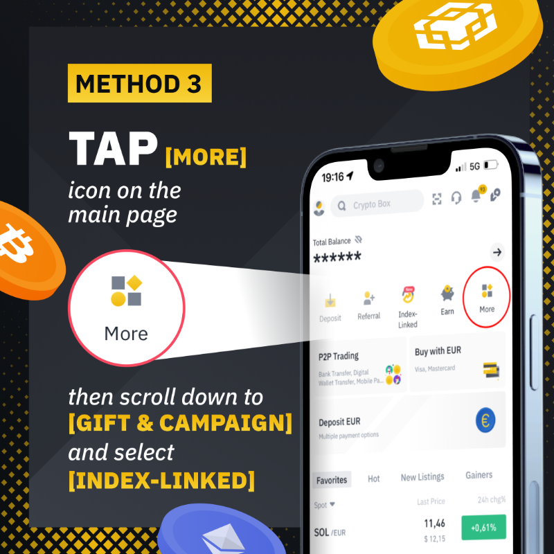 binance's tweet photo. The #Binance CMC Top 10 Equal-Weighted Index tracks the performance of the top 10 digital assets by market cap. 

Through the Auto-Invest Index-Linked Plan, you can automate the purchase of these cryptos from the Index!

Here are 3 ways you can get started ⤵️