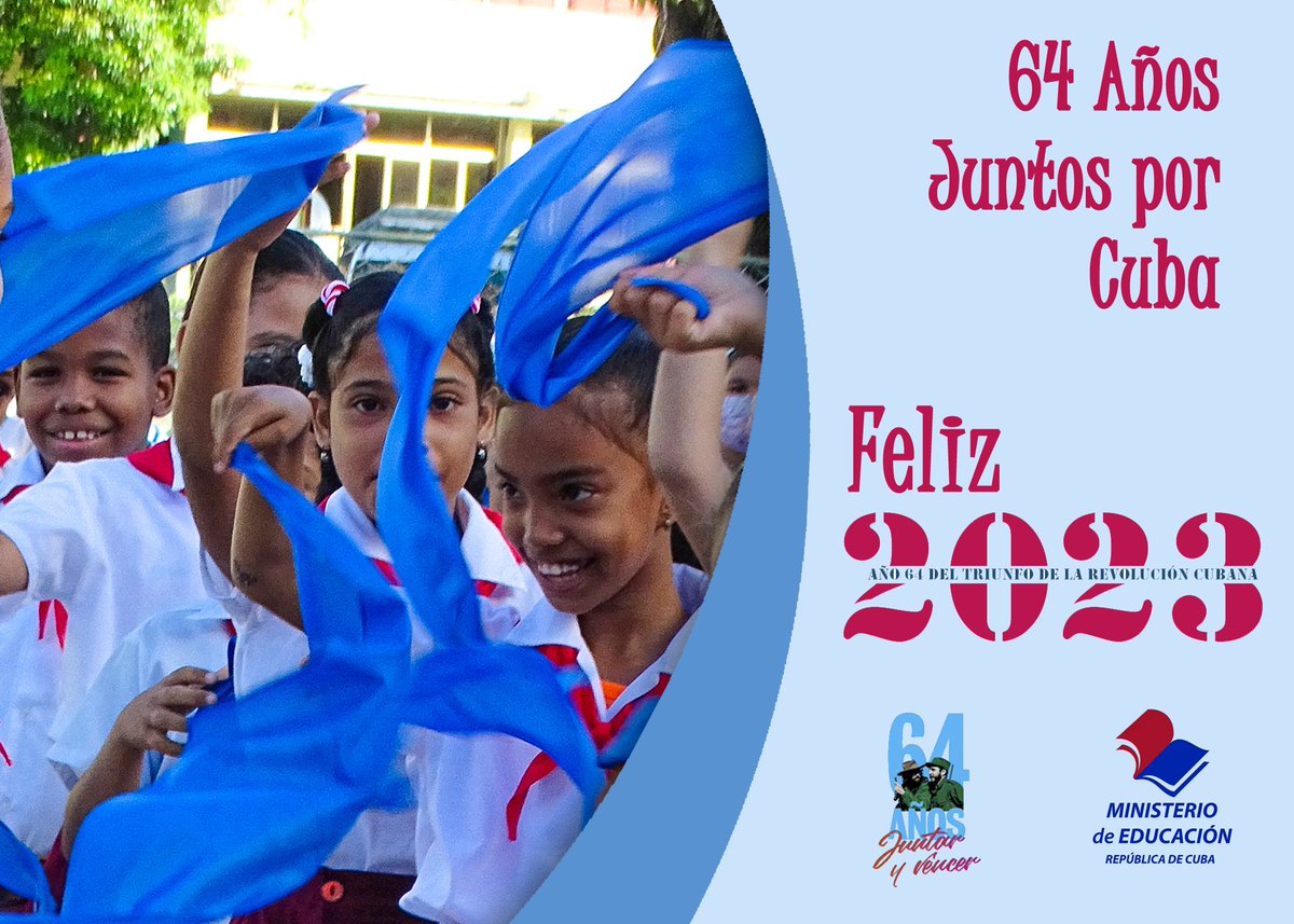 Eugeniocubano's tweet photo. #64Años #JuntosPorCuba #JuntarYVencer. ¡Feliz 2023!
#CubaMined
@elsa_ena @CubaMined @DrRobertoMOjeda @DiazCanelB https://t.co/p60VDZg6it