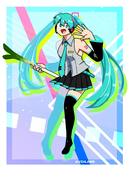 OK Last artwork of 2022 is #HatsuneMiku! I thought it would be funny that I actually pay miku tax for first time not really one of the best artworks so far but I put quite an efforts into it 