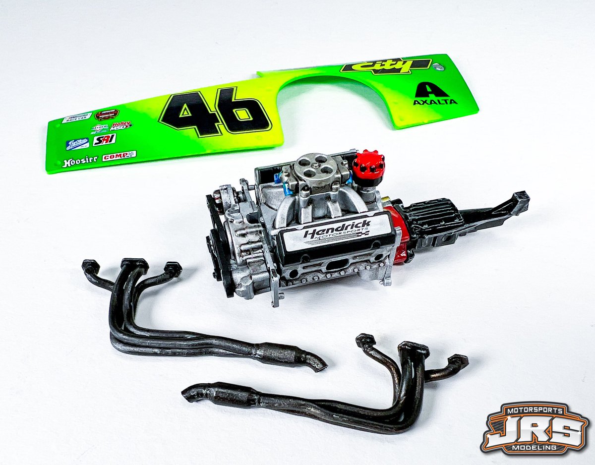 deircrfan's tweet photo. More progress on the City Chevy modifiedโฆ the motor and headers are almost done! @TeamHendrick @citychevrolet @NASCAR @AxaltaRacing @Valvoline @showtime7602 @SHOWTIME6676 #daysofthunder #whelenmodified #modifiedracing @WallStadium #ScaleModel @TomCruise @JeffGordonWeb https://t.co/ydu3D1NA4c