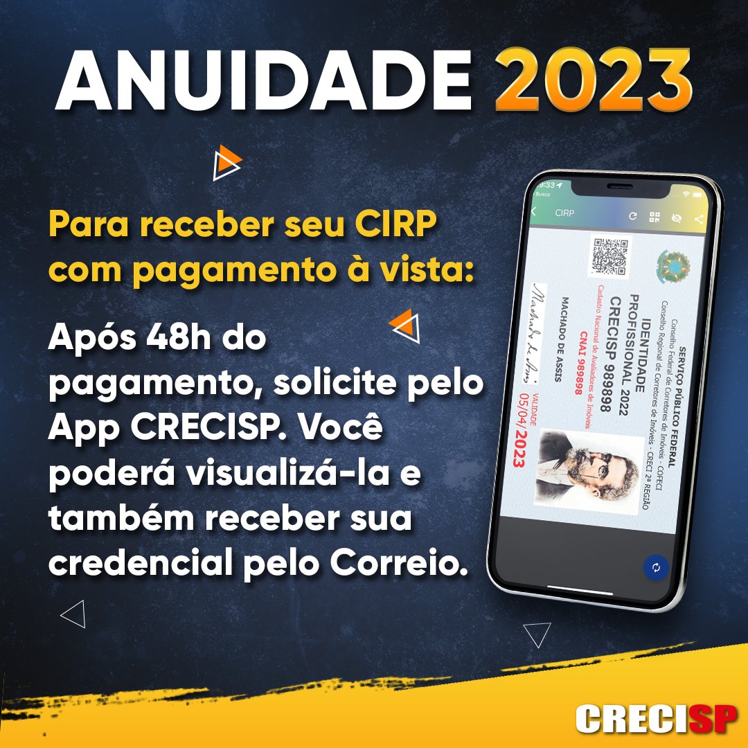 portalCRECISP's tweet photo. Atenção! Siga a dica e não tenha problemas com o pagamento de sua Anuidade 2023!

#mercadoimobiliario #corretordeimoveis #corretordeimovel #corretorimobiliario #creci #crecisp #corretoradeimoveis https://t.co/y7DE65NZWG