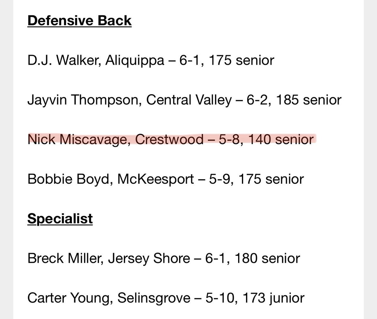 A HUGE congratulations to @NoahSchultz_6, @John72Jones, @BiblaMagnus and @NickMiscavage for making the 2022 PA Writers AAAA All-State team! Very proud of all of you for this tremendous accomplishment! Very well deserved! Go CCCOMETS! 🏈🏆 @ArcangeliCoach