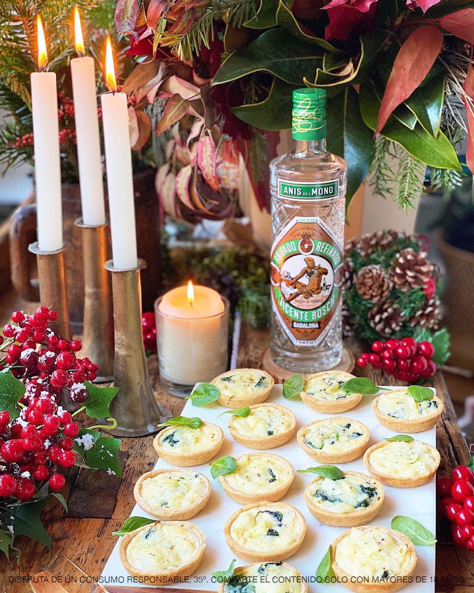 ¡Qué maravilla la receta navideña! Una deliciosa creación de <a href="/lauraponts/">Laura Lopez</a> ideal para preparar como aperitivo estas fiestas: Quiche de Bacalao, Espinacas y Anís del Mono Seco.