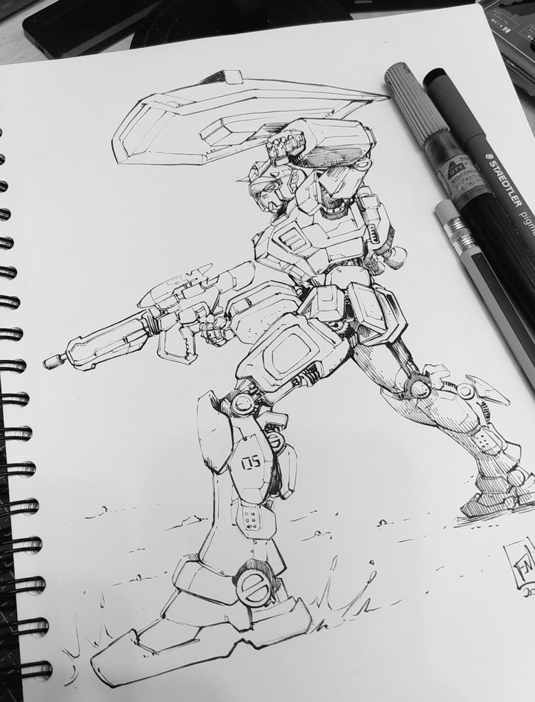 Mikhairon's tweet photo. Gundam feito no sketchbook. Um dos últimos desenhos do ano. Em 2022 eu desenhei muito pouco de forma tradicional, quero tentar fazer pelo meno uma arte tradicional por semana no ano que vêm. .
#sketchbook #sketches #gundam #mecha #mechadrawing #techdrawing #robots #artist https://t.co/DpUMK8p66X