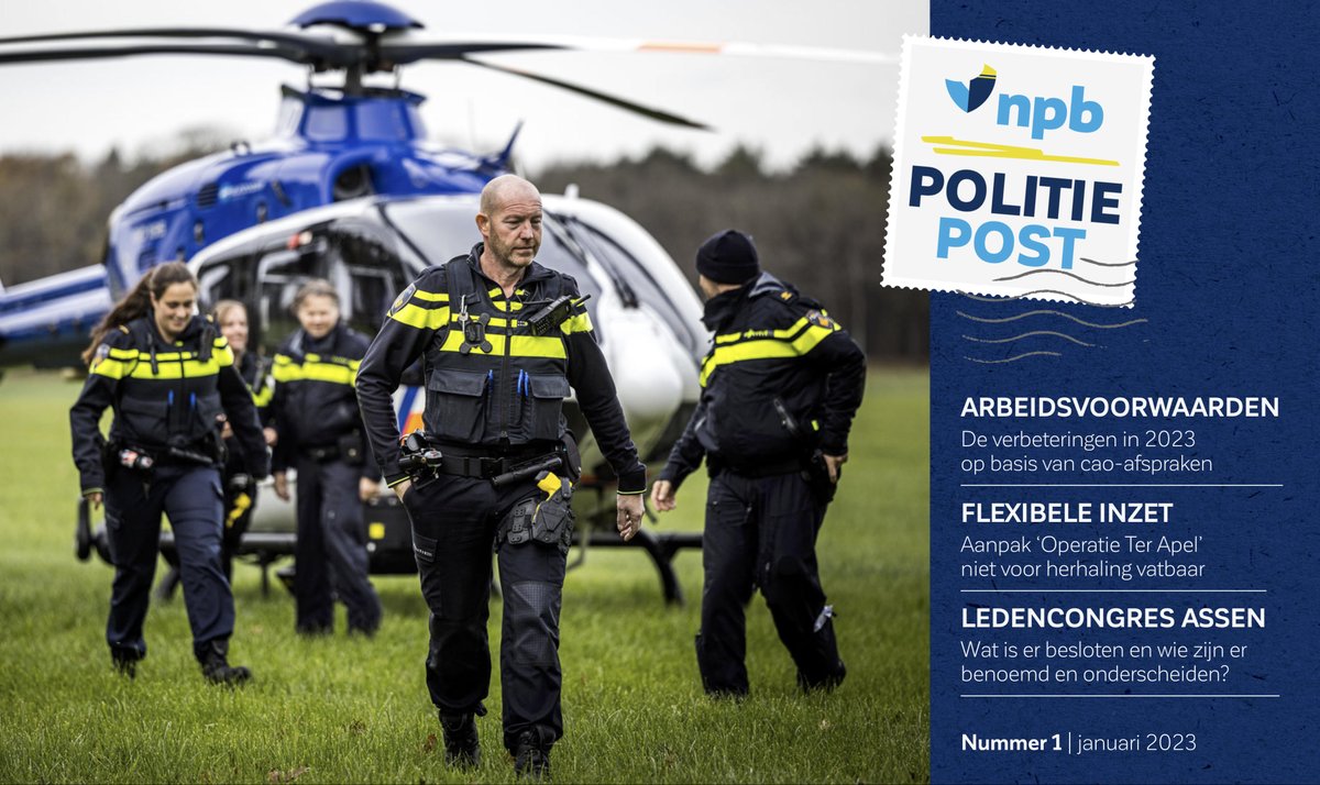 NPBactueel's tweet photo. Op de drempel van het nieuwe jaar presenteert de NPB een nieuwe editie van zijn digitale bondsblad NPB PolitiePost. Vol met informatie die voor NPB-leden van belang en/of interessant kan zijn en links daarnaartoe:  https://t.co/fqQsIFCZSB https://t.co/DgCImzNgwK