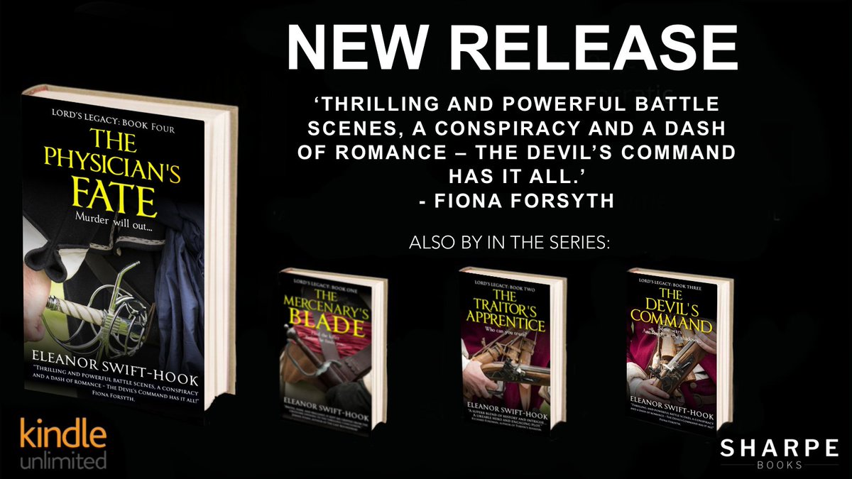 SharpeBooks's tweet photo. Free via #Kindleunlimited
#NEWBOOKS The Physician's Fate.
By @emswifthook $3.99
"A likeable hero and engaging plot."
https://t.co/N2iWSE5MNa
#crimefiction #englishcivilwar #kindleseries https://t.co/MFh1RMiAfI