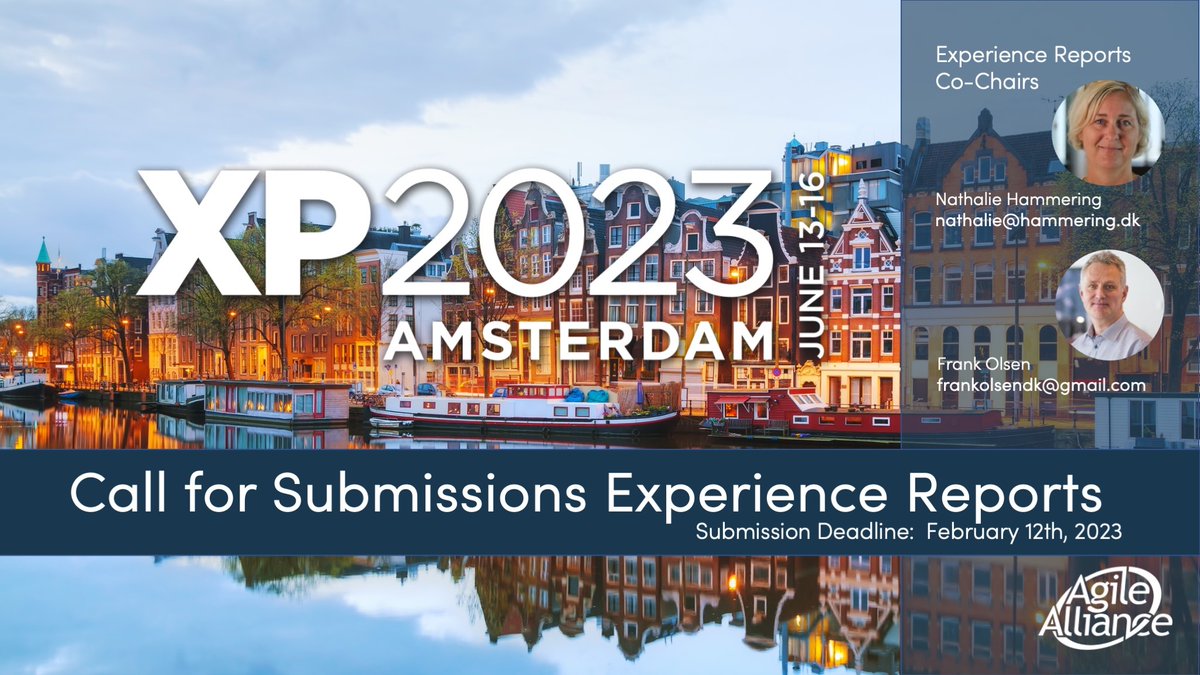 👉Submit your proposal now!👈 #XP2023 <a href="/AgileAlliance/">Agile Alliance</a> contact our co-chairs for more info <a href="/NHammering/">Nathalie Hammering</a> <a href="/folsenDK/">frank olsen</a> Looking forward to hear from you🥳 and see you in June!🇳🇱
agilealliance.org/xp2023/call-fo…