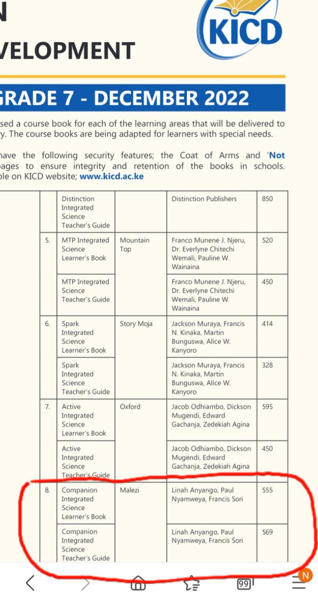 I  can't keep calm! 
Among the curriculum support materials for CBC's Junior Secondary Grade 7 approved by KICD are two books which I  co-authored:-
 
1. Companion Integrated Science Learner's Book
2. Companion Integrated Science Teacher's Guide