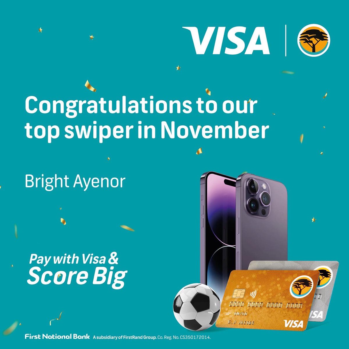 firstnatbankgh's tweet photo. Congratulations to these amazing customers for coming out tops in our Visa Score Big promo for October and November!
They win amazing prizes including brand-new iPhone14s and authentic football jerseys, courtesy of Visa.
#Swipe4Rewards
#TheChangeables https://t.co/8g2nkqd1CP