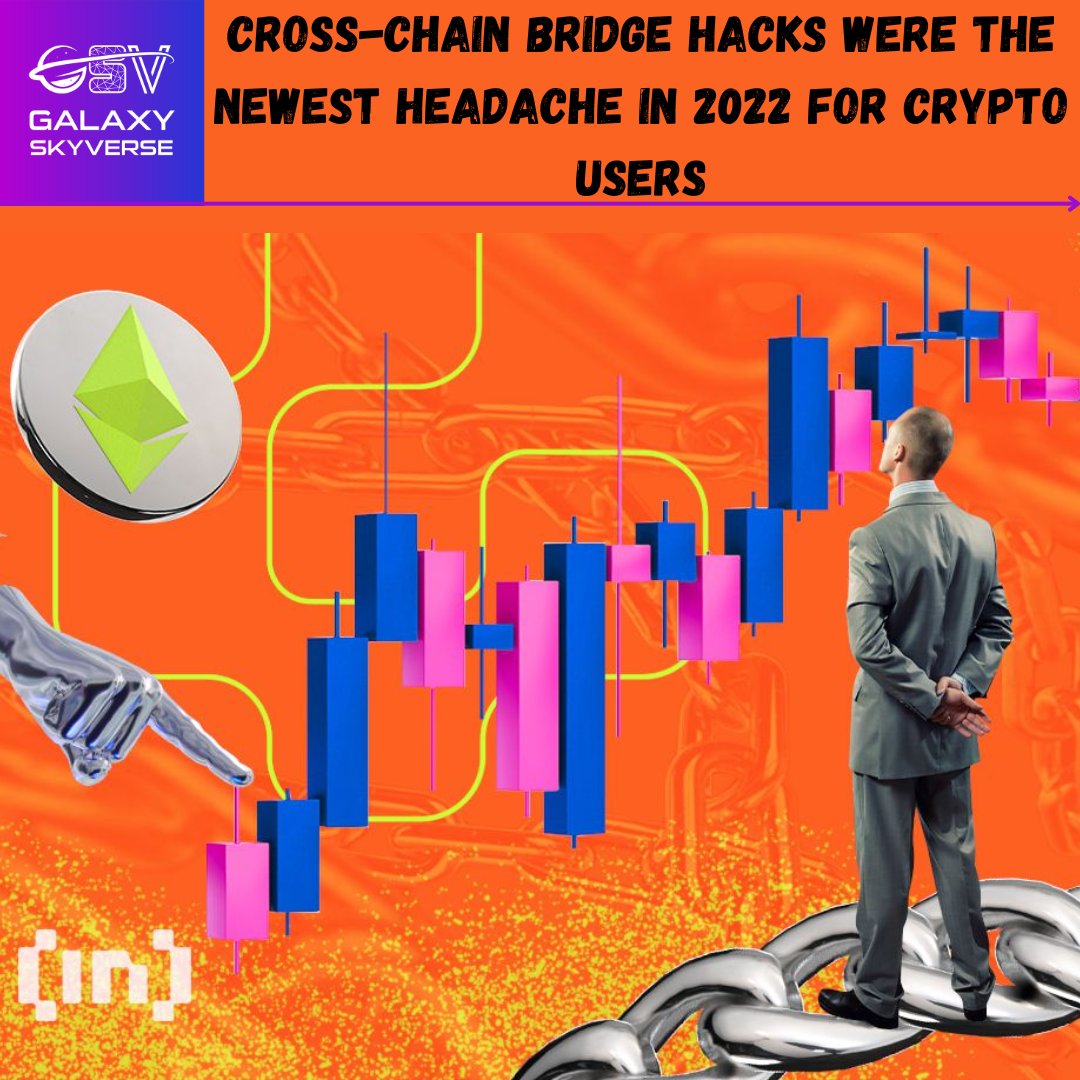 Galaxy_skyverse's tweet image. After the collapse of many crypto giants like Celcius and FTX, the worrying rise of DeFi hacks has probably been the year’s second most notable trend. The most prominent of these is the cross-chain bridge hack.#Blockchain #ethereum #crypto #NFTs #btc #eth #digitalart