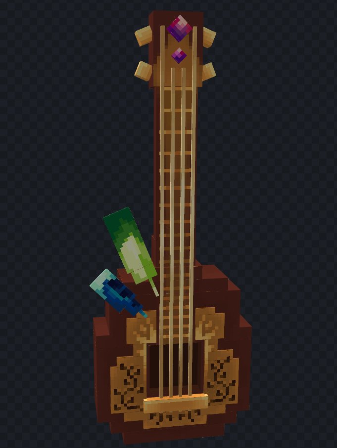 DustInTheC0rner's tweet photo. Finally finished the lute model for my #lostsmp character, Hokori :D
#Blockbench https://t.co/sM2SyB6vSj