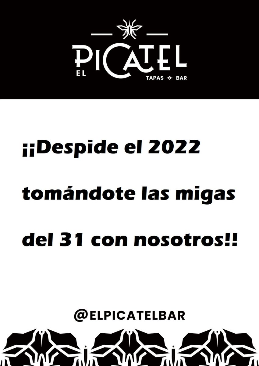ElPicatelBar's tweet photo. ¡Para cerrar el año con buen sabor de boca!! https://t.co/Yrsk20RPRg