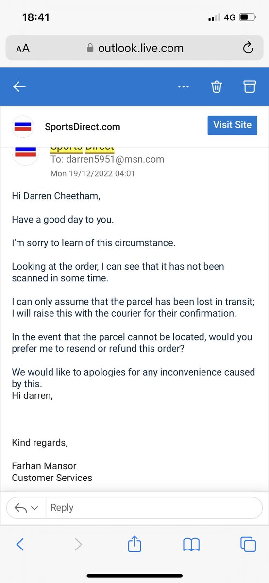 Cheetham247's tweet photo. @SportsDirectUK please can someone come back to me regarding my missing delivery that i am still awaiting on a refund. even after receiving these two emails, i haven't heard anything since and it's been nearly two weeks. #shockingcustomerservice #sportsdirect https://t.co/oLj70pBHXC
