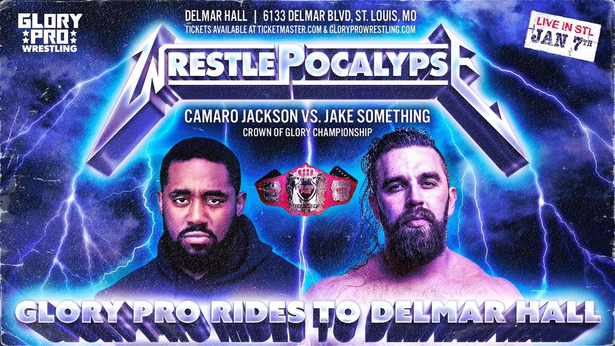 WeAreGloryPro's tweet photo. Tickets on sale now for WrestlePocalypse at @DelmarHallstl

Sat 1/7 Feat

Curry Man vs @ThanksDanTheDad 
@HEELCamaro vs @JakeSomething_ 
@IamKylieRae vs @TheTootieLynn 
@JPWARHORSE vs @VeryKodyLane 
@ActualALove vs @blairxyno + MORE

Presented by @ComicsState

🎟️ Link in bio 🎟️ https://t.co/x8sdT2XlvK