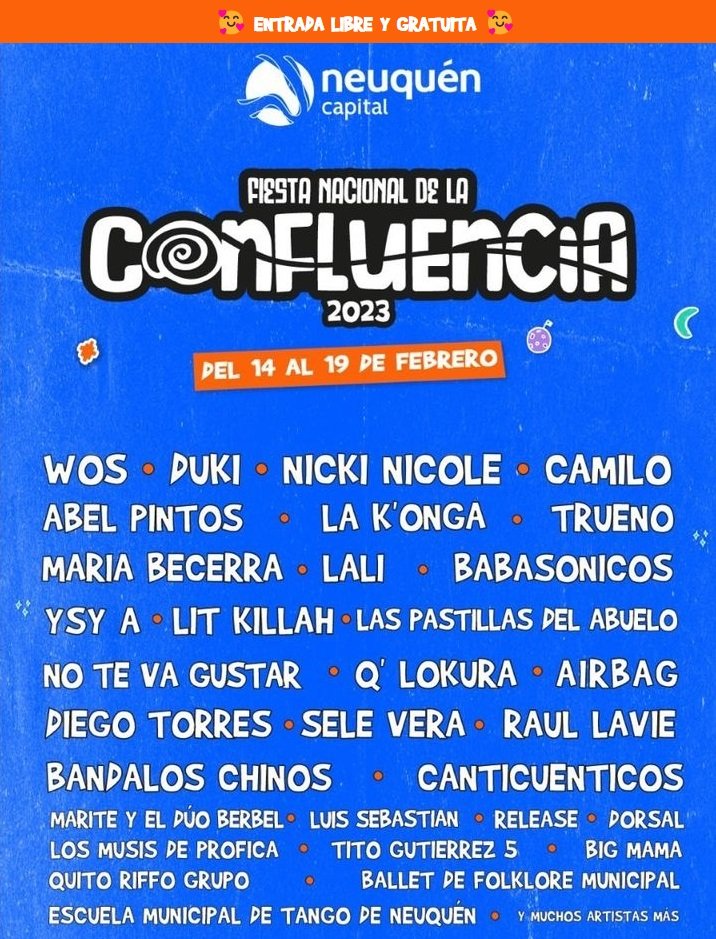 porquetendencia's tweet photo. "Neuquén":
Por comentarios sobre la grilla de la Fiesta Nacional de la Confluencia 2023 https://t.co/hfpEzMhxhG