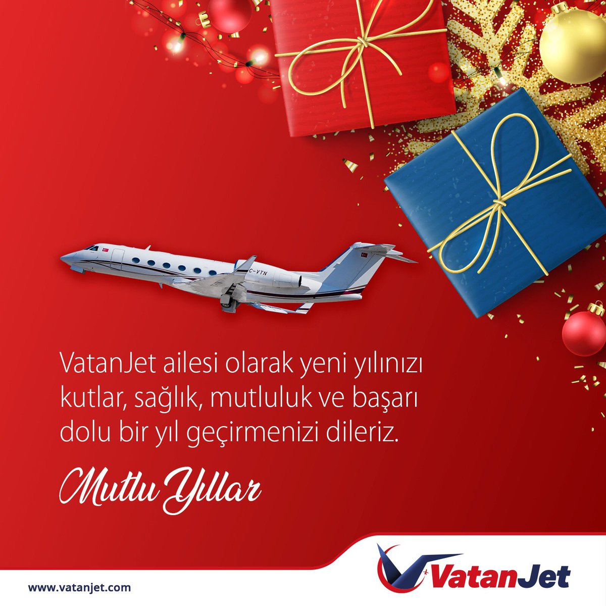 VatanJet's tweet photo. VatanJet Havacılık A.Ş. olarak yeni yılınızı tebrik eder, sevdiklerinizle birlikte mutlu, huzurlu, sağlıklı ve bereketli bir yıl geçirmenizi dileriz.
#VatanJet #MutluYıllar https://t.co/SscxLzIKHa