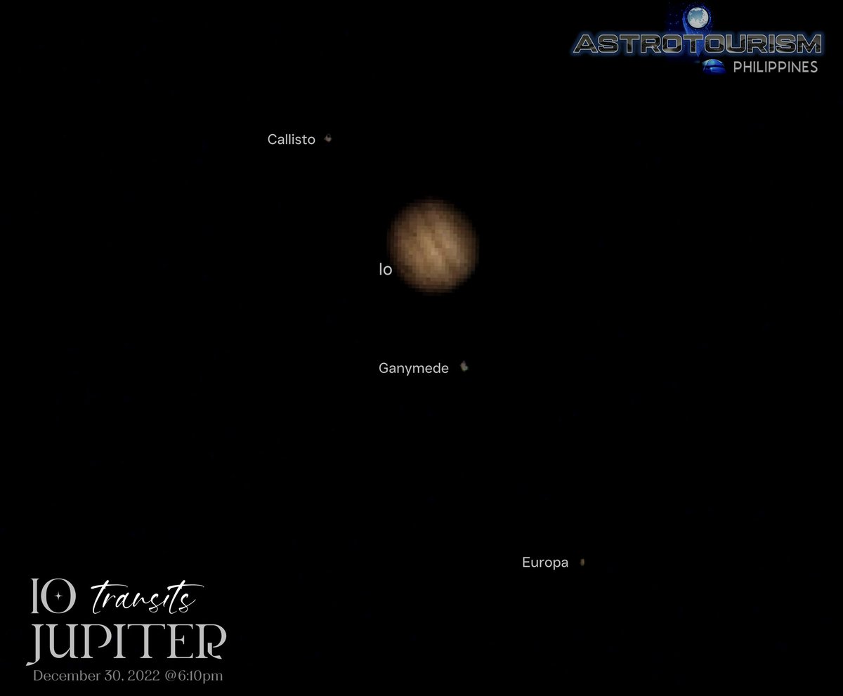 AstroTourismPH's tweet photo. AstroFlash News:  Around twilight, one of the Galilean moons "transited" Jupiter (crossed in front of, as viewed from Earth). In the image, the shadow of Io is visible on the southern portion of the giant planet.
#Jupiter
#Astrophotography
#Philippines
#GMA https://t.co/8dyYy9S19s