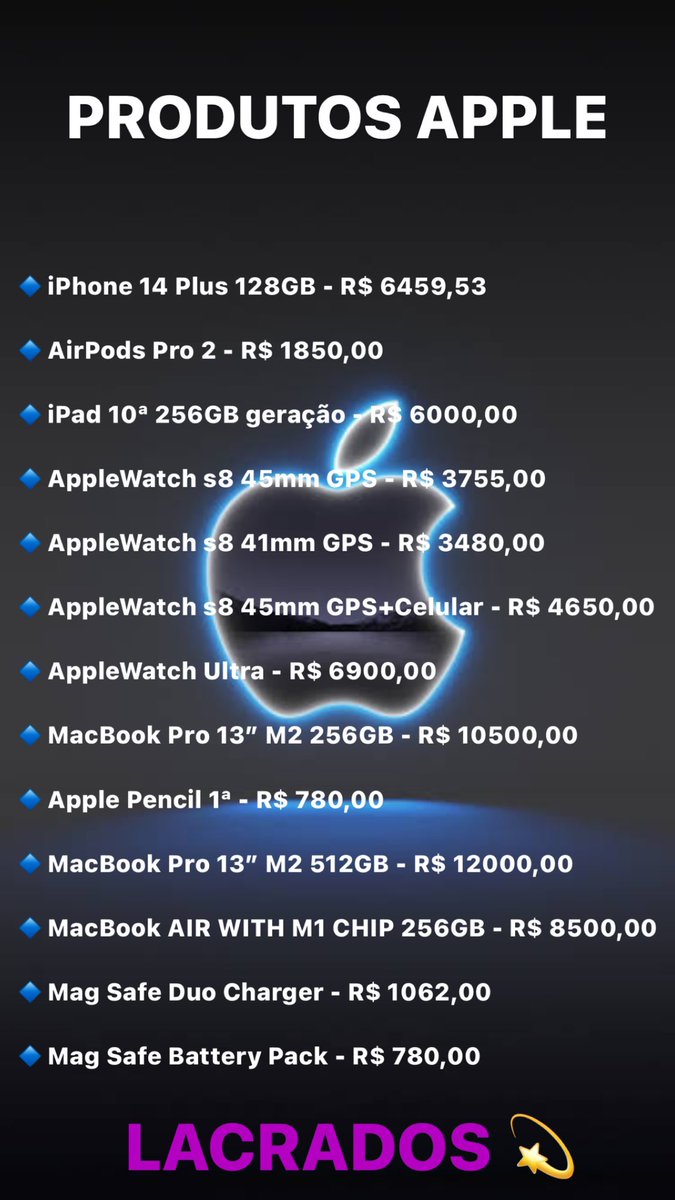 Produtos Apple, LACRADOS 💫