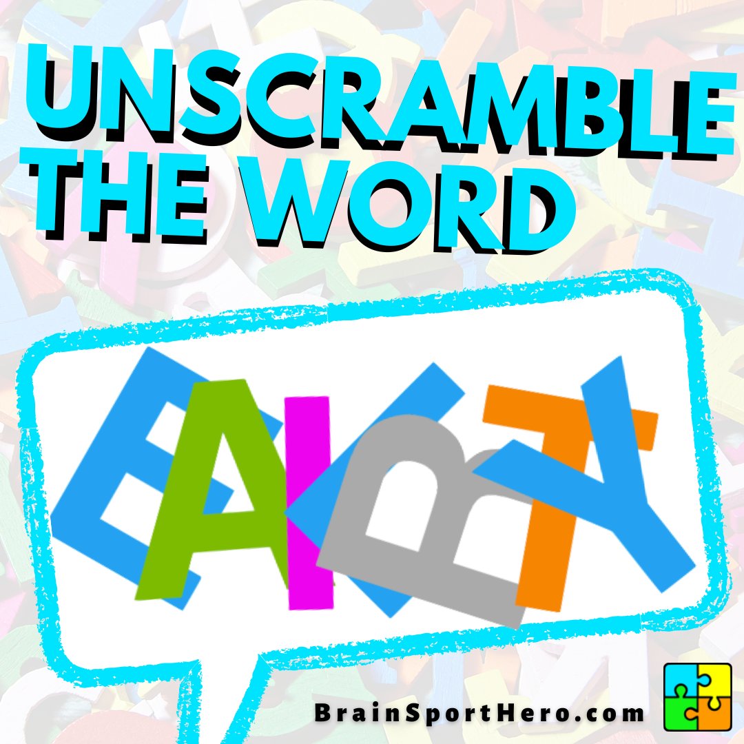 BrainSportHero's tweet photo. Can you unscramble the letters and find the correct word? Play on: https://t.co/cEcXWOhzmp
#braintraining #brainteaser #braingames #jumble #puzzles #brainhealth #brainteasers #wordplay #wordgame #puzzle
#quizoftheday #mentalhealth #angular #indiedev #brainpuzzle #brainpuzzles https://t.co/1yMPOOTDkx