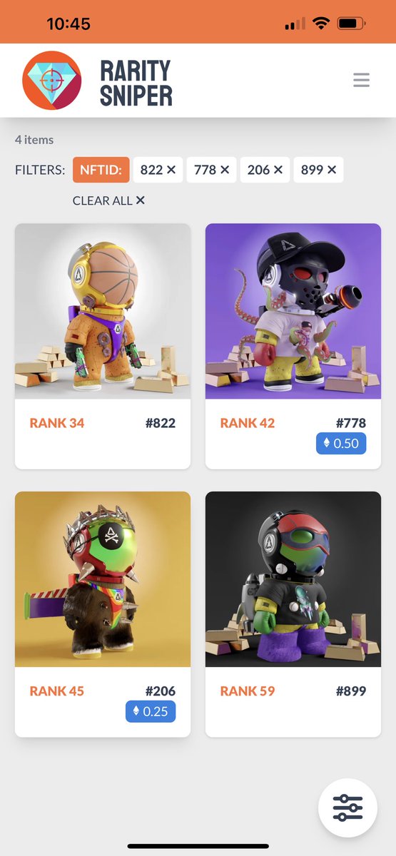 Goatboardapp's tweet photo. Looks like #34 and #59 rarities are now sold! Only 2 more left and it seems the rarities all match across the board on several websites except Opensea of course where only like 1% of the rarities are right they do have #42 Rarity correct 👏👏👏 $HONR $WINR #Deltanauts #Deltaflare https://t.co/QMlaRC5s3L