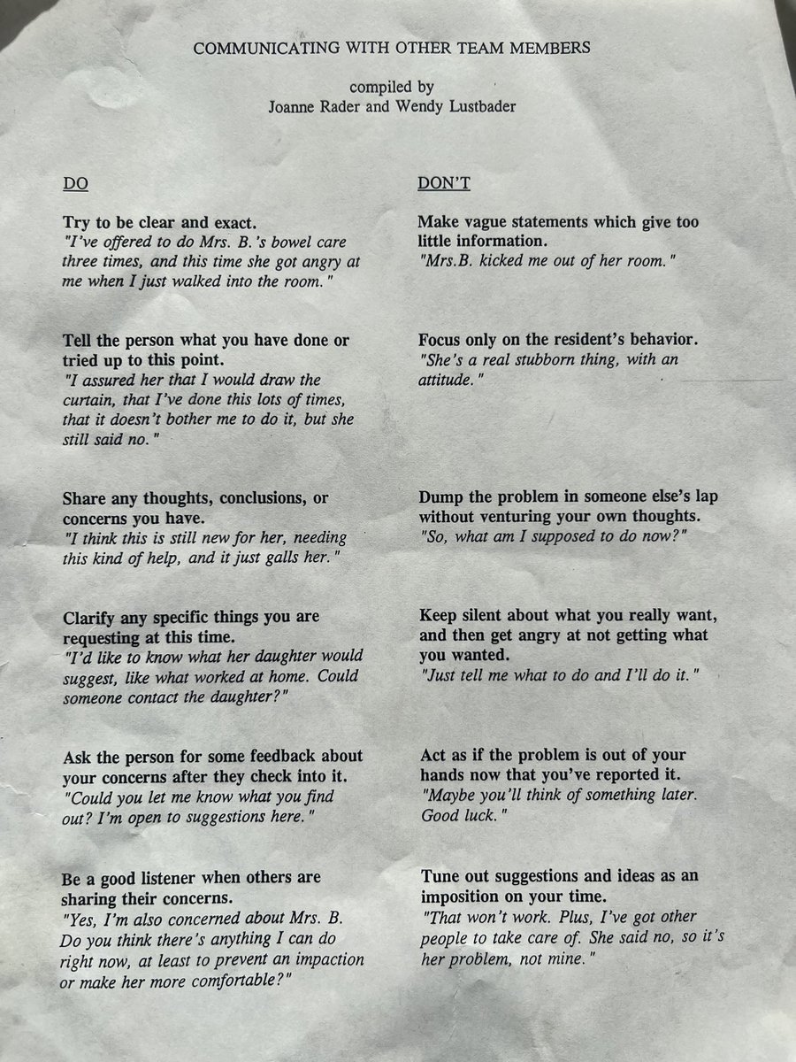 Communicating with other team members in long-term care, compiled by Joanne Rader &amp; Wendy Lustbader, c2007