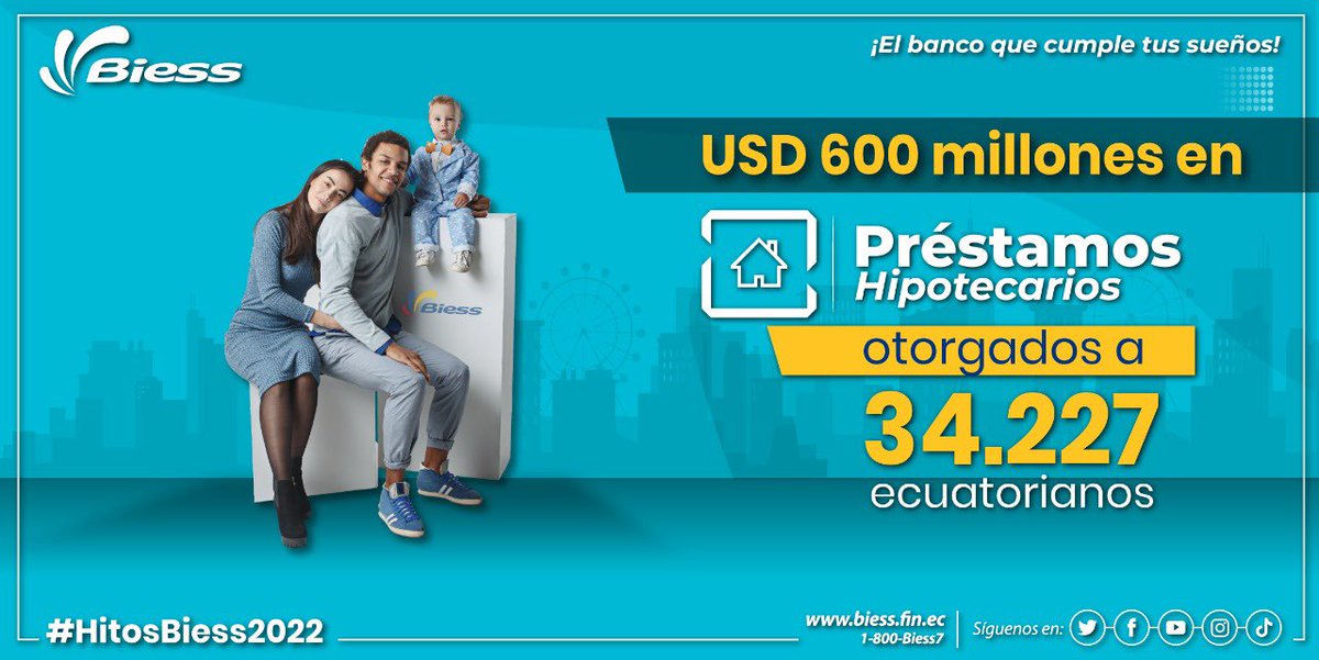 cjarosemena's tweet photo. Comparto con ustedes, los dueños del #Biess, algunos de los logros alcanzados en 2022:

✅Otorgamos más de USD 600 millones en 10.251 Préstamos Hipotecarios que benefician a 34.227 ecuatorianos y que ya tienen su casa propia 🏚

#HitosBiess https://t.co/DMZ0Nmjrxb