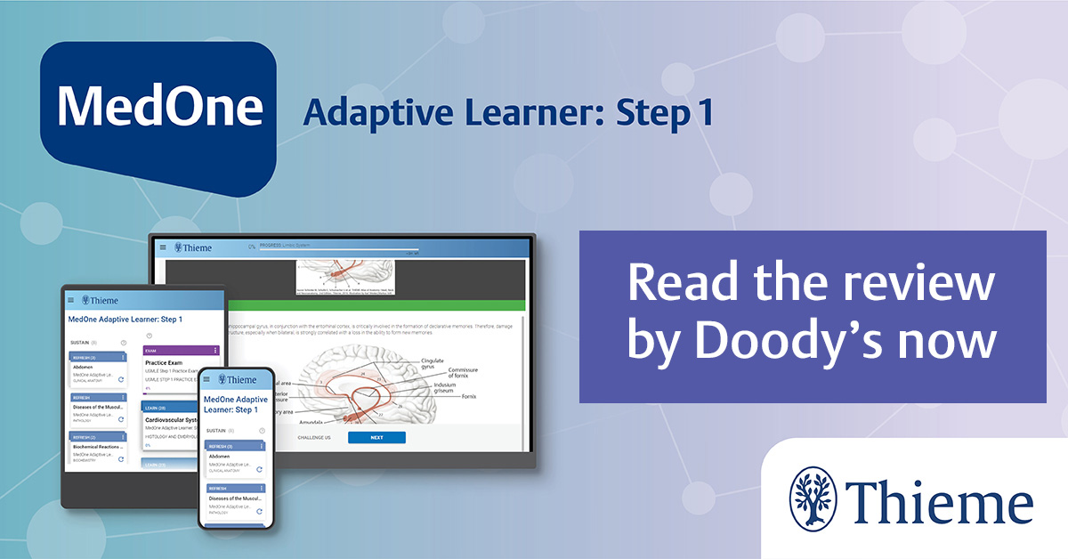 Thieme International (@thiemeintl) on Twitter photo 🎉👏 Closing out #2022 with a review of #MedOne Adaptive Learner by Lisa Adriani of <a href="/DoodyEnterprise/">Doody Enterprises, Inc.</a>. Here's what the review covers:
✅ Content
✅ Features & Functionality
✅ Business Model
✅ Breakthrough
Read now 👉 fal.cn/3uMmO 🎉👏 Closing out #2022 with a review of #MedOne Adaptive Learner by Lisa Adriani of <a href="/DoodyEnterprise/">Doody Enterprises, Inc.</a>. Here's what the review covers:
✅ Content
✅ Features & Functionality
✅ Business Model
✅ Breakthrough
Read now 👉 fal.cn/3uMmO