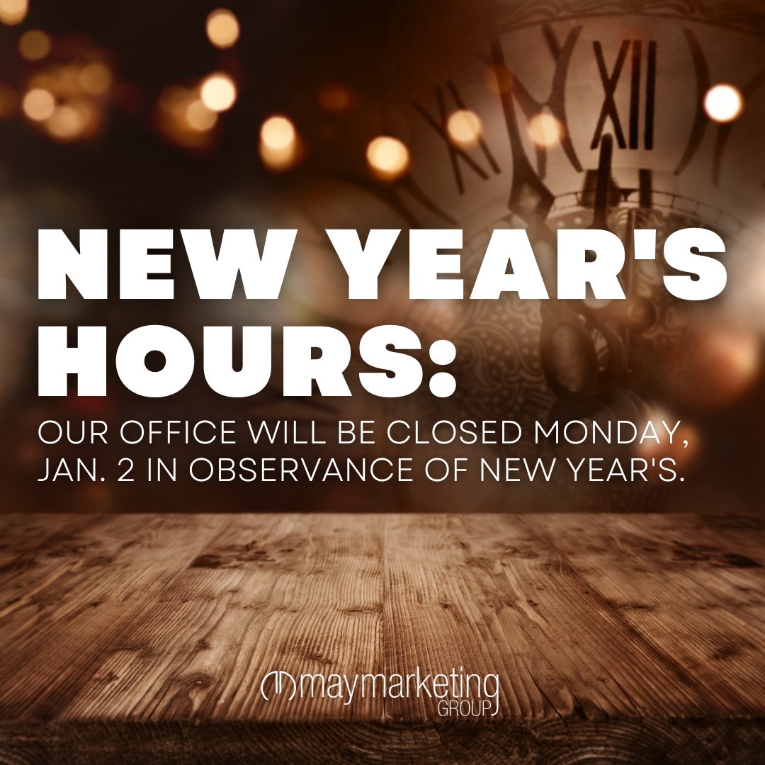 It's time to drink and clink! 🥂 We're here to say "hello" to 2023, so our office will be closed on Monday, Jan. 2 in observance of the holiday. 🍾 We'll see you in the new year!